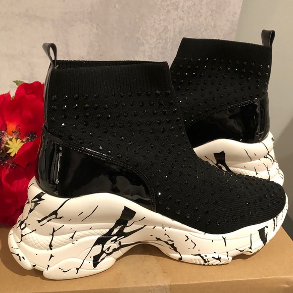 Studded Ankle Platform Sock Bootie - Picture 5 of 13